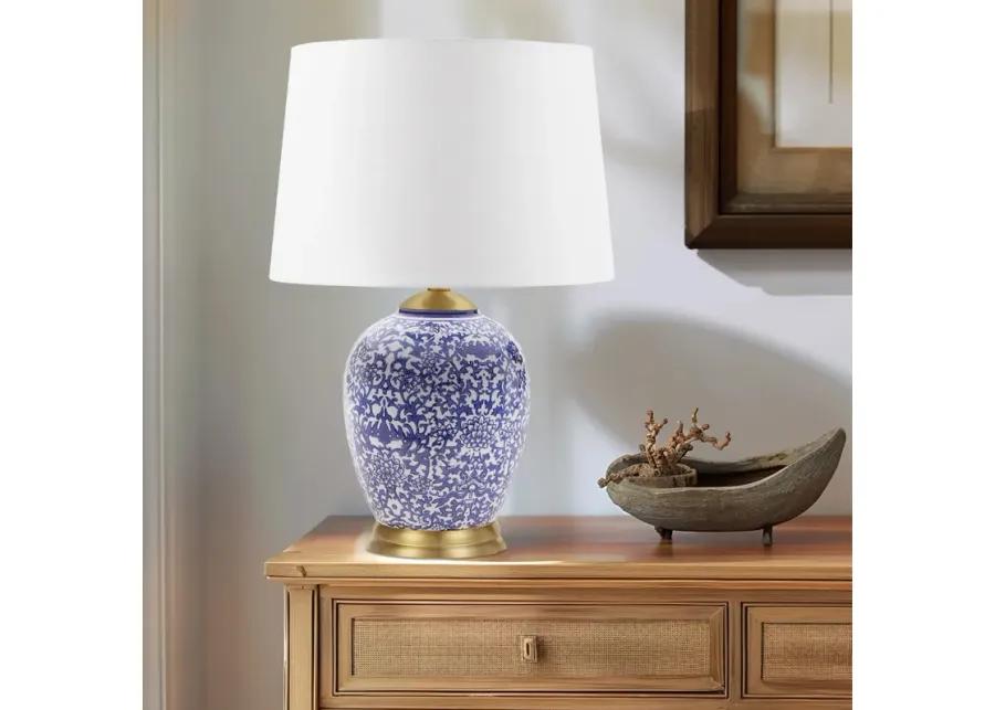 Blue Ceramic Ginger Jar Table Lamp