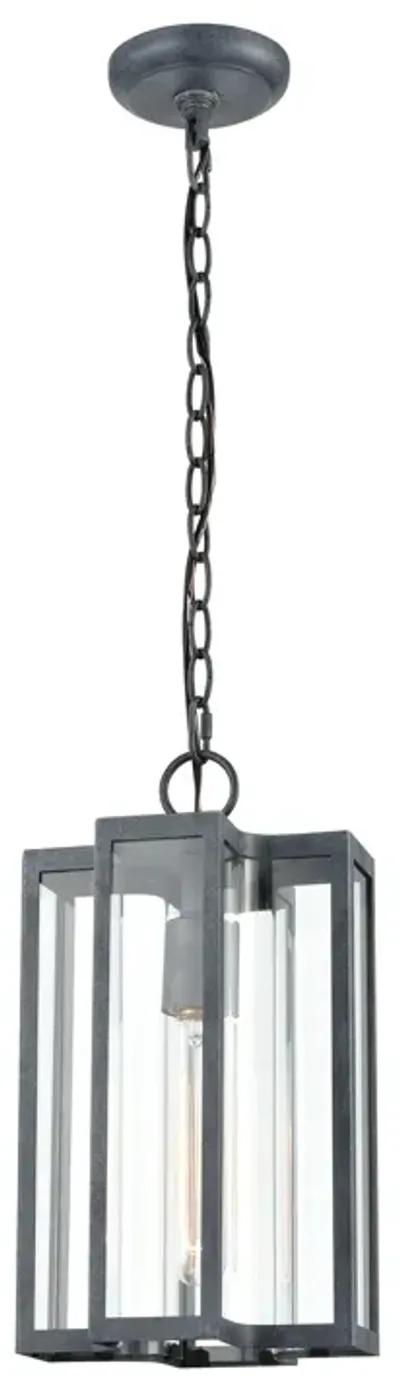 Bianca 8" Wide 1-Light Outdoor Pendant - Aged Zinc