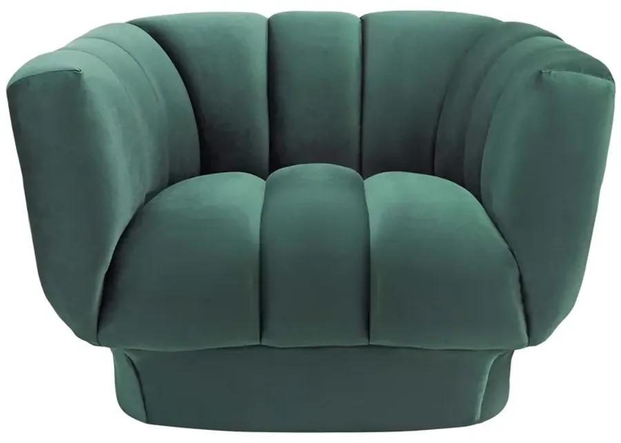 Entertain Vertical Channel Tufted Performance Velvet Armchair