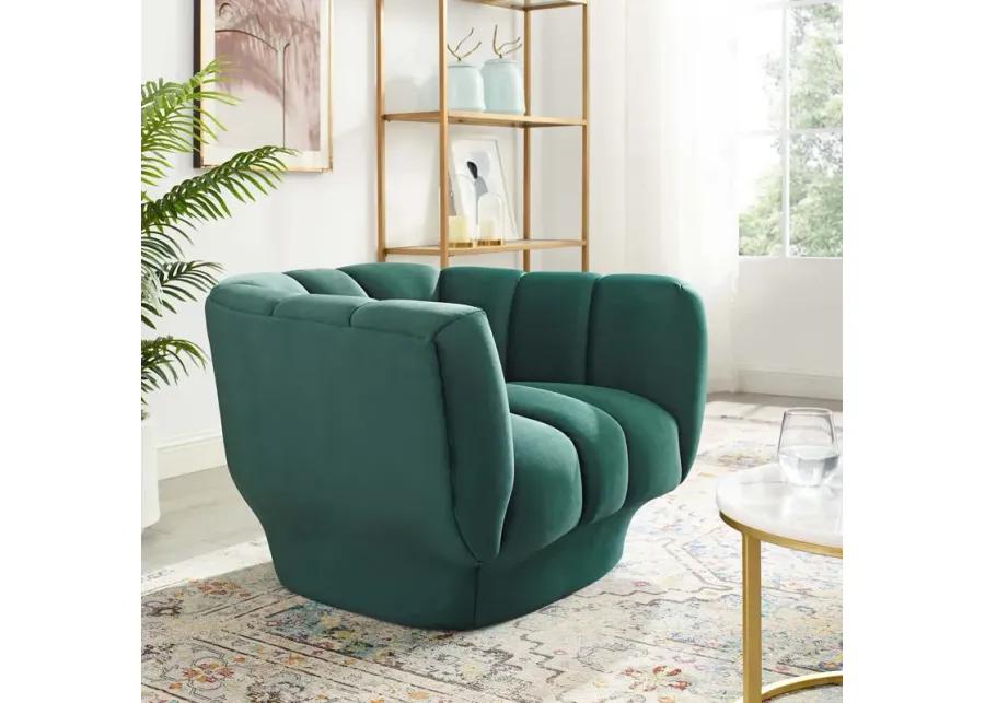 Entertain Vertical Channel Tufted Performance Velvet Armchair