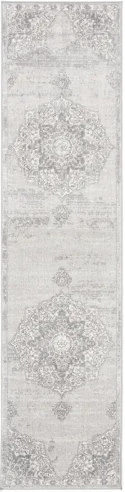 Brentwood 802 Grey / Ivory 2' X 16' Runner Powerloomed Rug