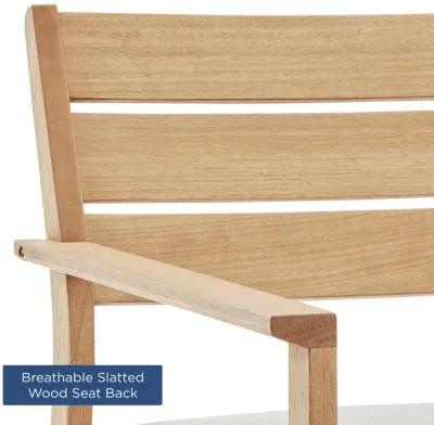 Breton Outdoor Patio Ash Wood Armchair