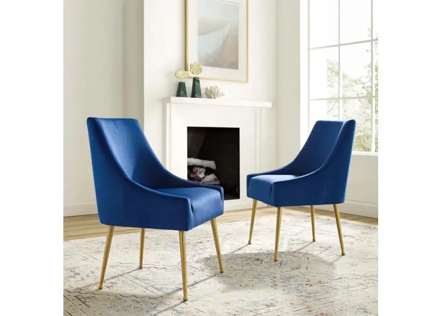 Discern Upholstered Performance Velvet Dining Chair Set of 2