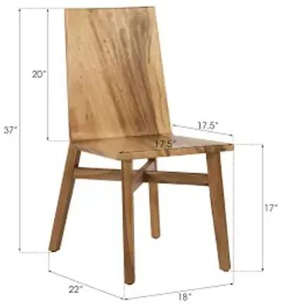 slant dining chair, chamcha wood, natural