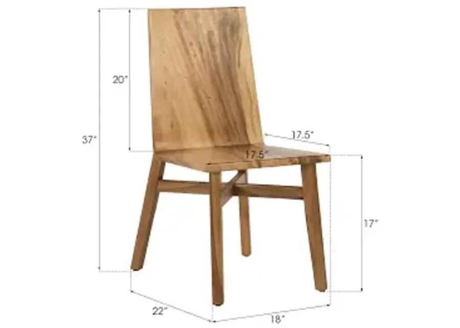 slant dining chair, chamcha wood, natural