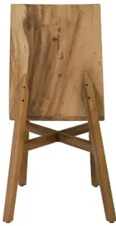 slant dining chair, chamcha wood, natural