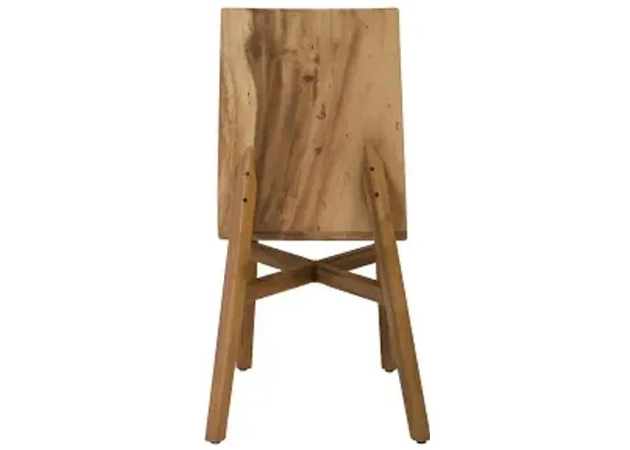 slant dining chair, chamcha wood, natural