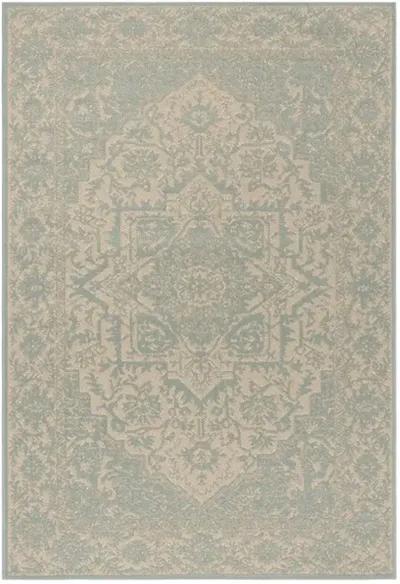 LINDEN 139 Collection LND139L-4 Cream / Aqua 4' X 6'