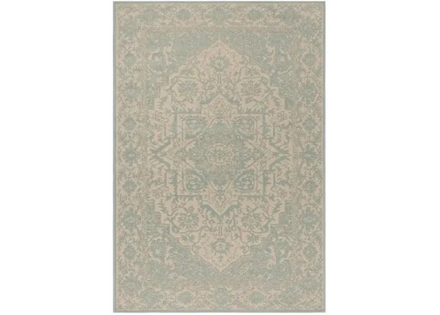 LINDEN 139 Collection LND139L-4 Cream / Aqua 4' X 6'