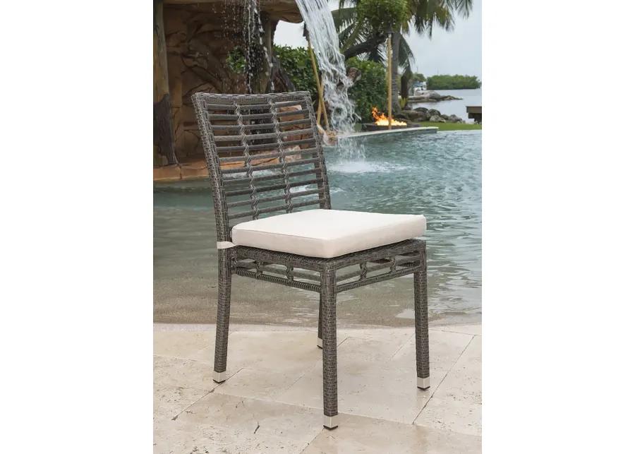 Panama Jack Graphite Stackable Side Chair with Cushion