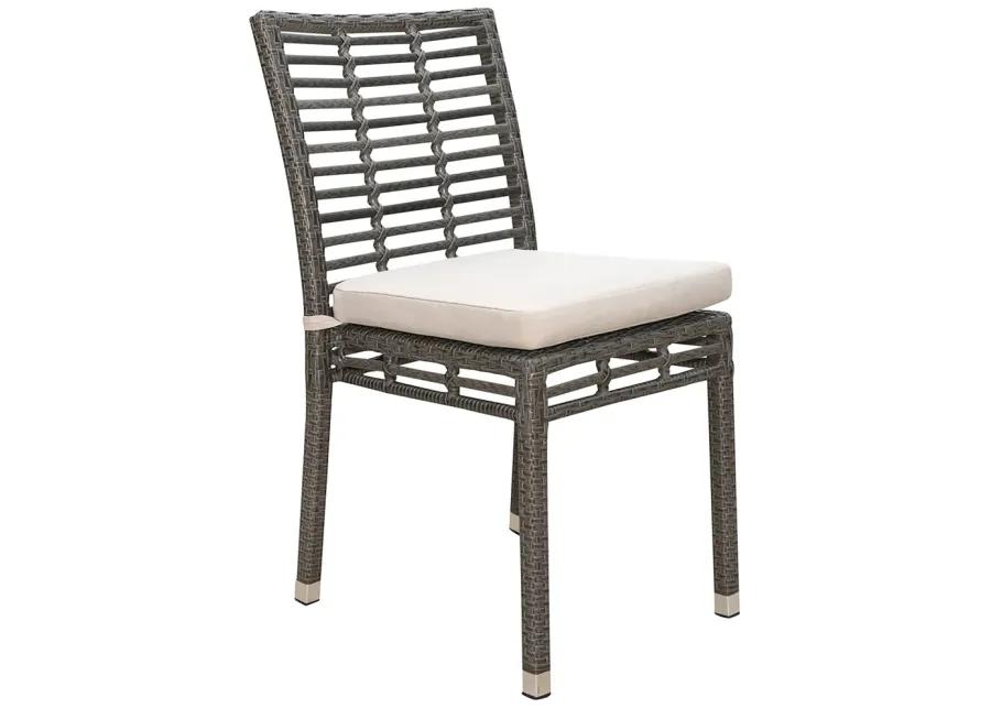 Panama Jack Graphite Stackable Side Chair with Cushion