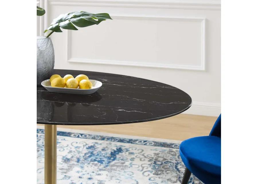 Lippa 54" Oval Artificial Marble Dining Table