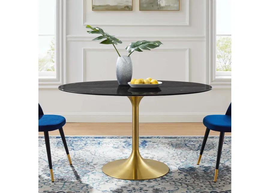 Lippa 54" Oval Artificial Marble Dining Table