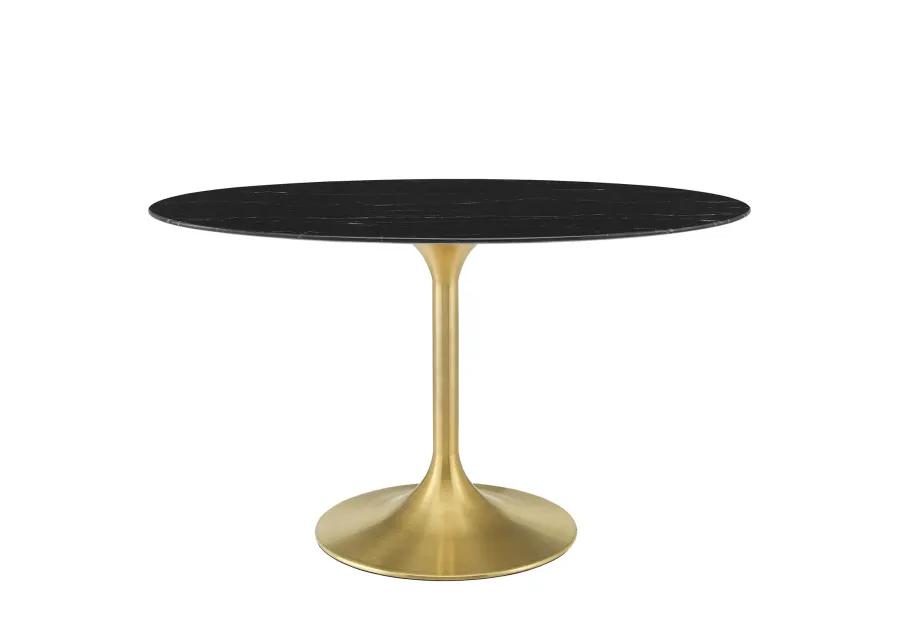 Lippa 54" Oval Artificial Marble Dining Table