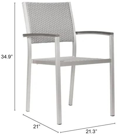 Metropolitan Dining Arm Chair (Set of 2) Gray & Silver