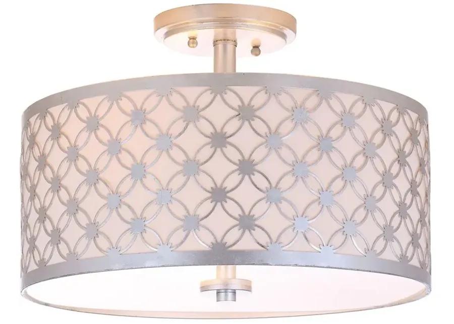 Hutch 3 Light 16-Inch Dia Silver Flush Mount