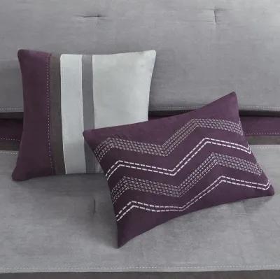 Madison Park Palisades Purple 7 Piece Faux Suede Comforter Set