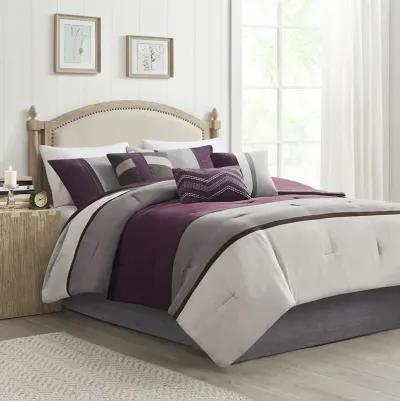 Madison Park Palisades Purple 7 Piece Faux Suede Comforter Set