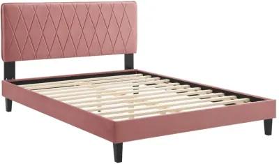 Phillipa Performance Velvet Queen Platform Bed