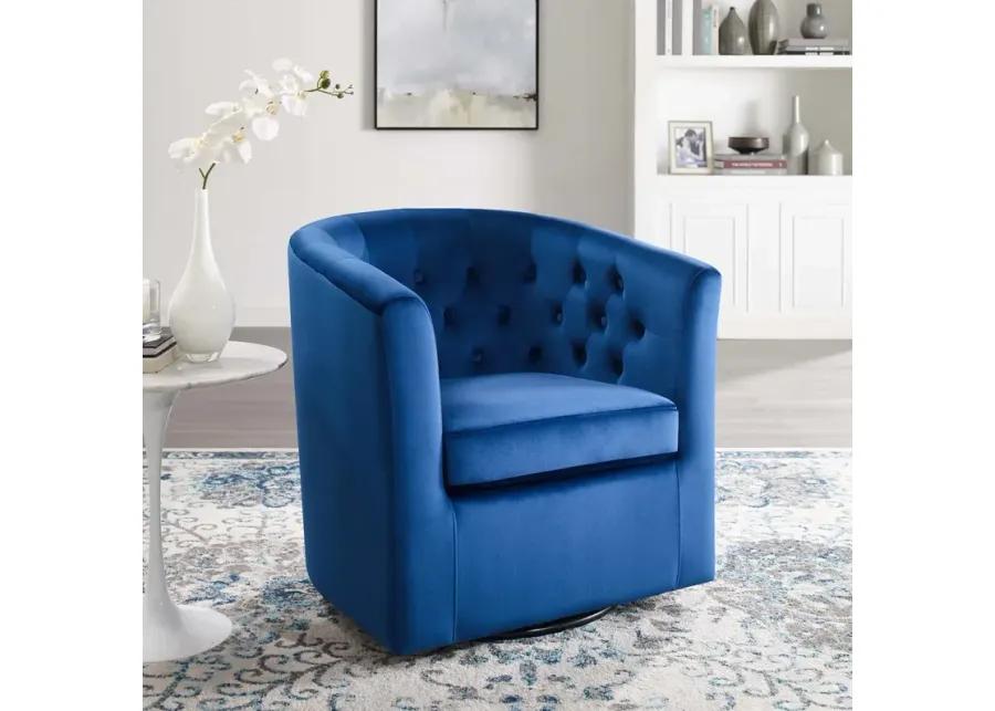 Prospect Tufted Performance Velvet Swivel Armchair