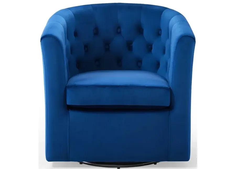 Prospect Tufted Performance Velvet Swivel Armchair