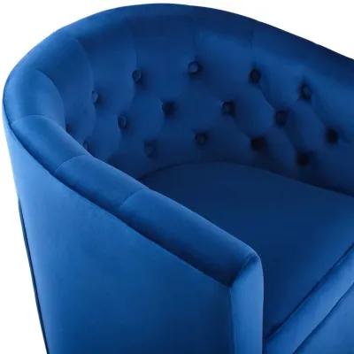 Prospect Tufted Performance Velvet Swivel Armchair