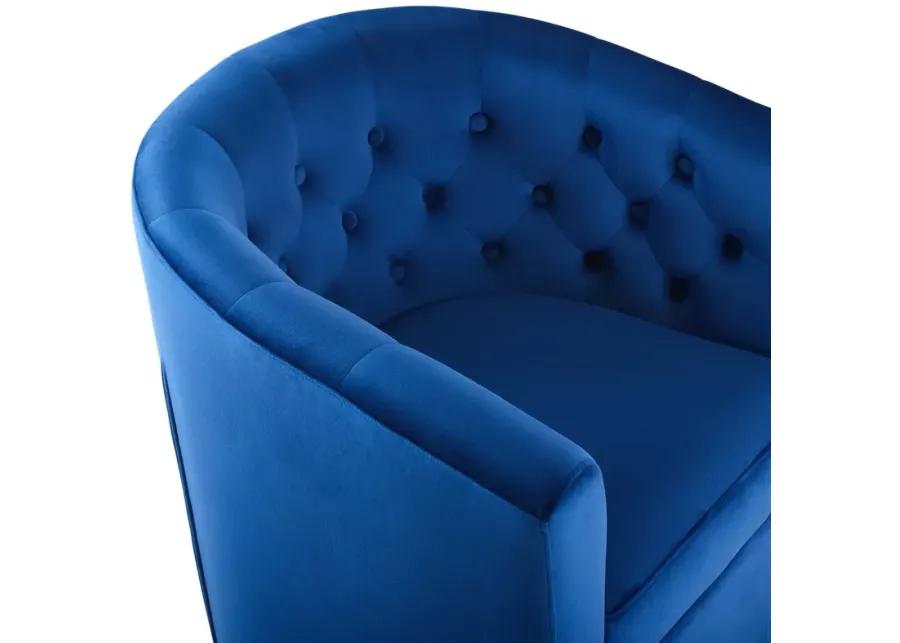 Prospect Tufted Performance Velvet Swivel Armchair