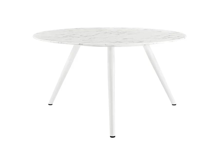 Lippa 54" Round Artificial Marble Dining Table with Tripod Base