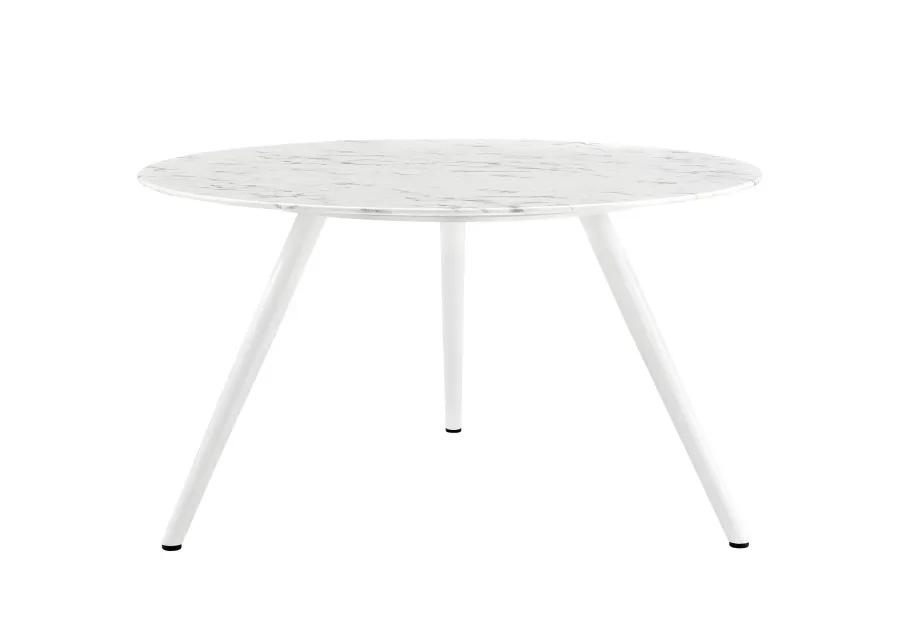 Lippa 54" Round Artificial Marble Dining Table with Tripod Base