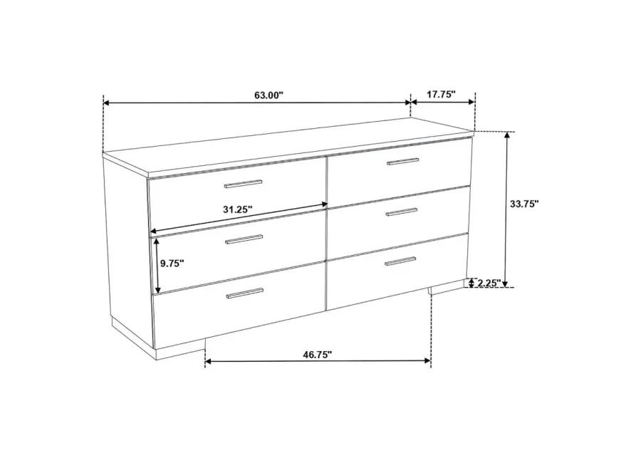 Felicity 4-piece Eastern King Bedroom Set Glossy White