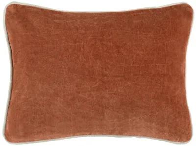 Harriet 12"x16" Velvet Throw Pillow, Terra Cotta