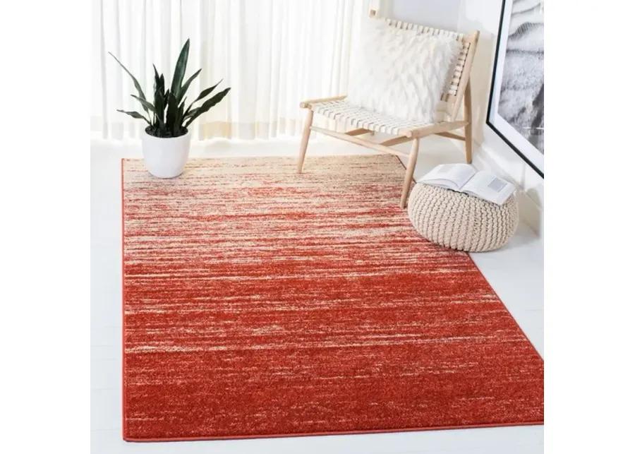 Adirondack Contemporary Orange / Grey 5'-5" X 7'-7" Powerloomed Rug