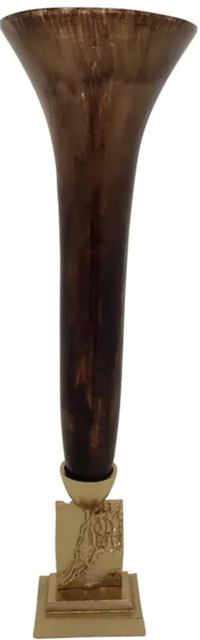 Glass, 26" Trumpet Vase, Bronze