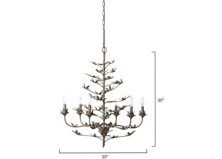 Blooming Iron Chandelier, Rust