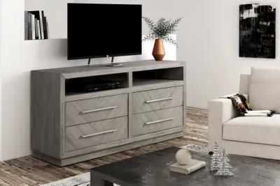 Alexandra Solid Wood 64 inch Media Console in Rustic Latte