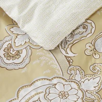 Madison Park Essentials Gracelyn Wheat Paisley Print 9 Piece Comforter Set with Sheets