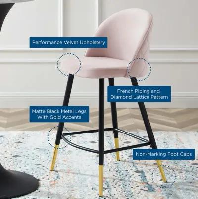 Cordial Performance Velvet Counter Stools - Set of 2