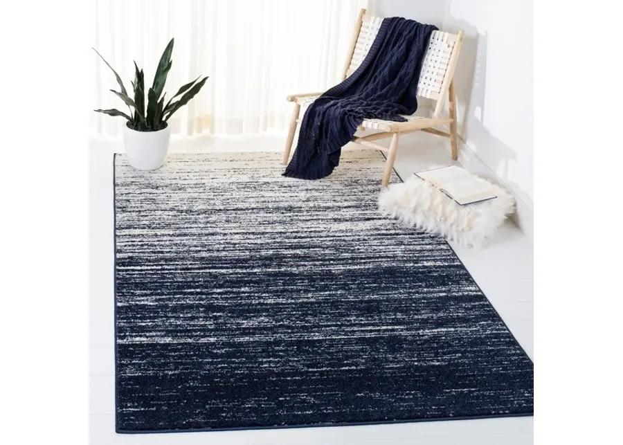 Adirondack Contemporary Navy / Ivory 2'-6" X 8' Powerloomed Rug