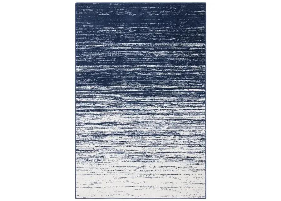 Adirondack Contemporary Navy / Ivory 2'-6" X 8' Powerloomed Rug