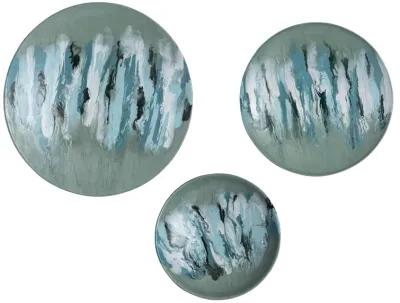 Spindrift Dimensional Wall Art - Set of 3 Seafoam Green Enamel