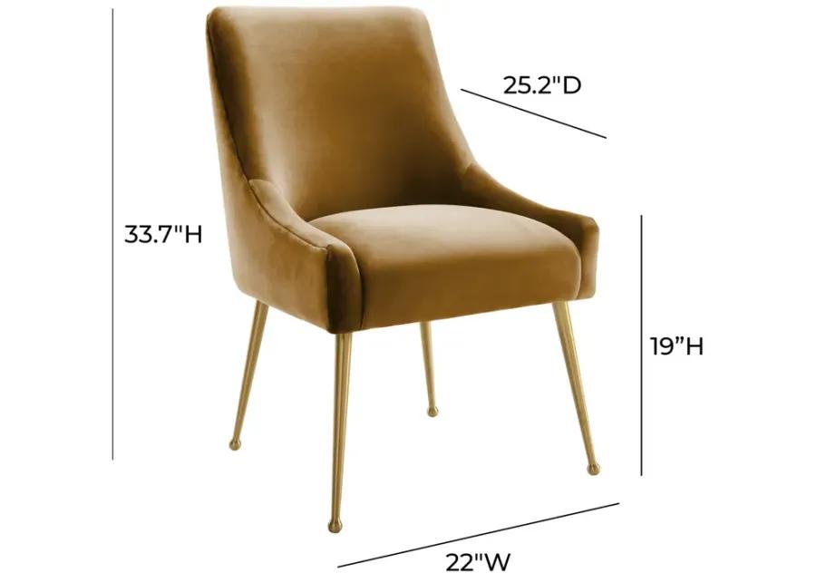 Beatrix Cognac Velvet Side Chair