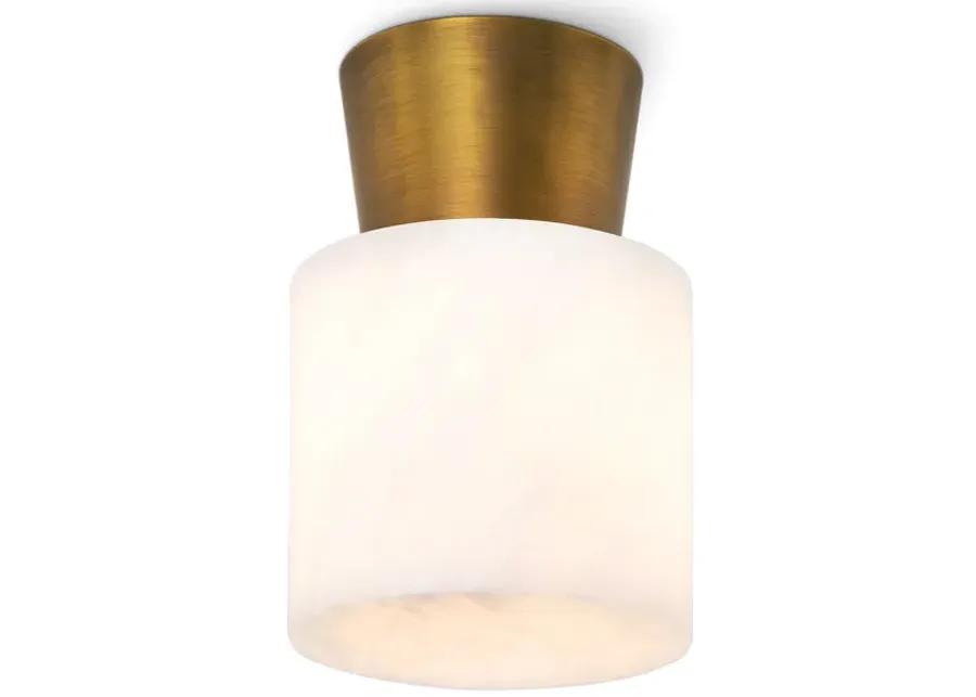 Hazel Alabaster Flush Mount (Natural Brass)