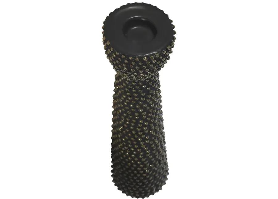 Ceramic 16" Spike Candle Holder Black/gold