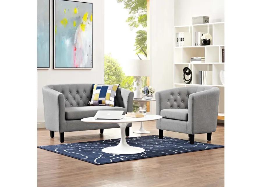 Prospect 2 Piece Upholstered Fabric Loveseat and Armchair Set