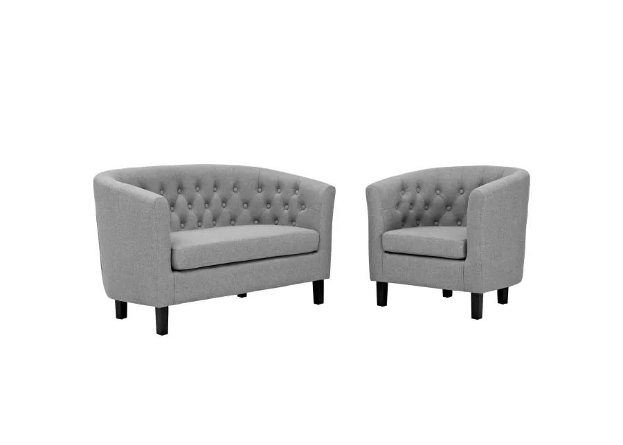 Prospect 2 Piece Upholstered Fabric Loveseat and Armchair Set