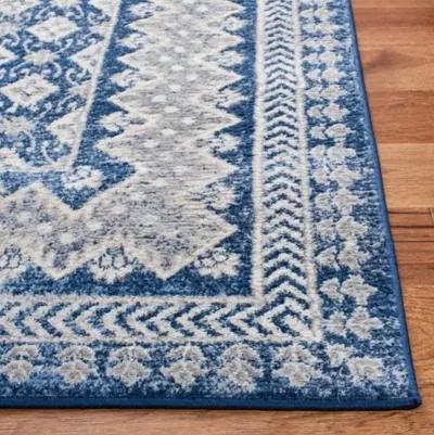 Brentwood 899 Navy / Beige 2' X 10' Runner Powerloomed Rug