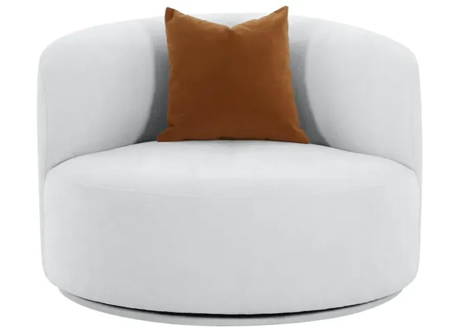 Fickle Grey Velvet Swivel Chair