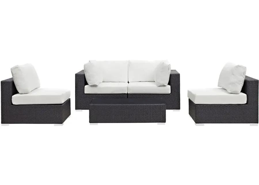 Convene 5 Piece Outdoor Patio Sectional Set