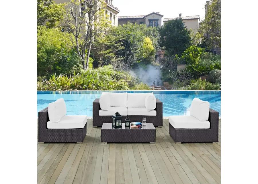 Convene 5 Piece Outdoor Patio Sectional Set