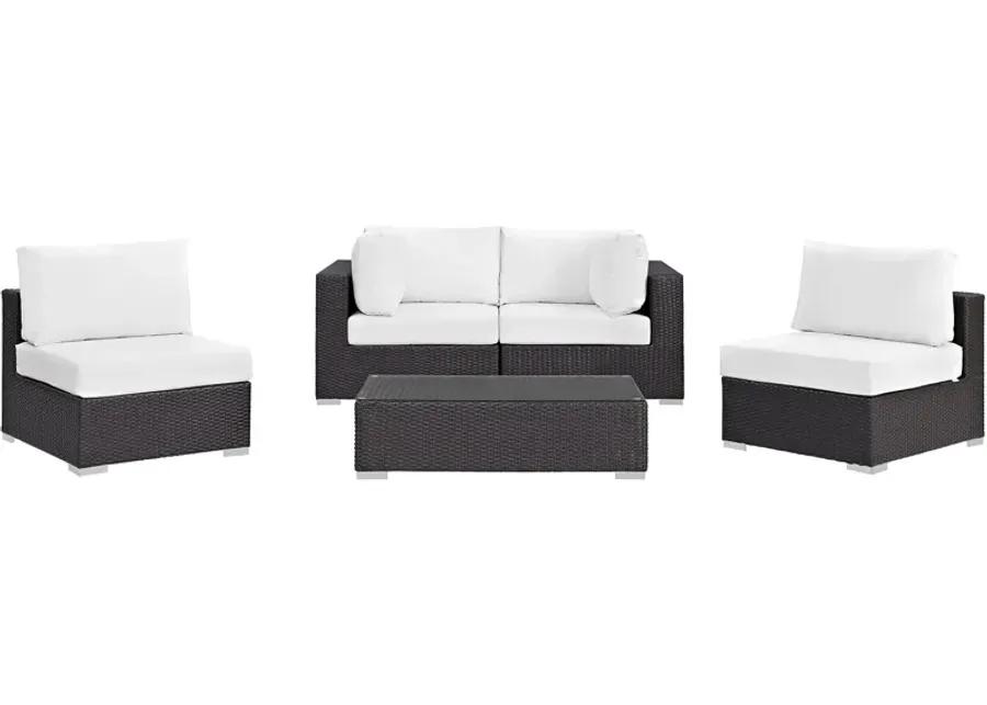 Convene 5 Piece Outdoor Patio Sectional Set